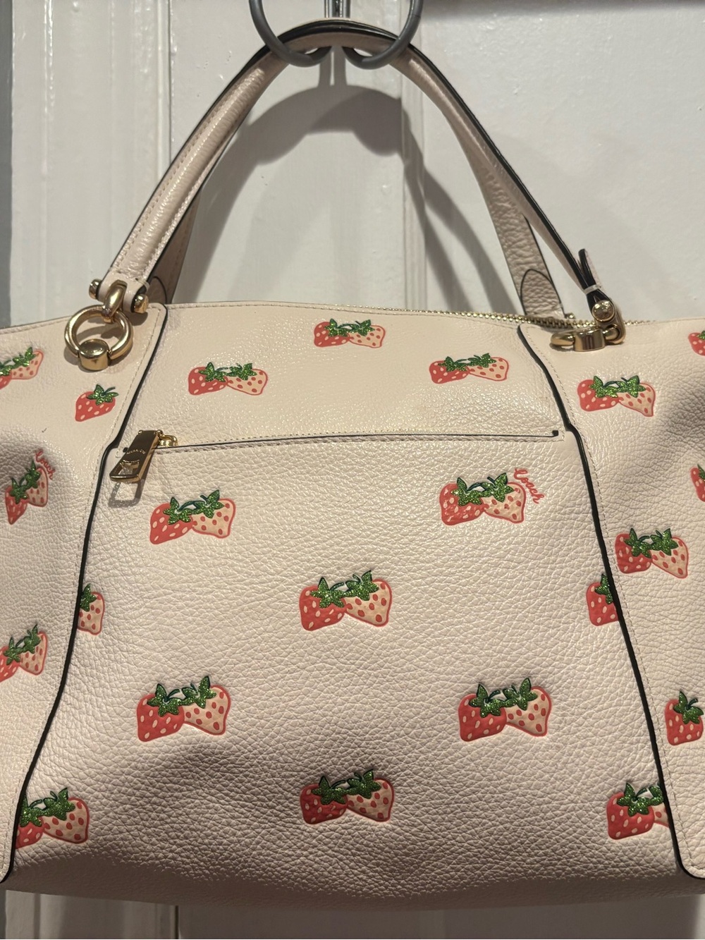 Coach Kacey Strawberry Print Satchel - Picture 2 of 6